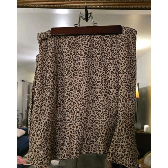 ABERCROMBIE & FITCH TAN/BROWN & BLACK CHEETAH PRINT‎ SKIRT W BELT SZ M - Picture 4 of 7